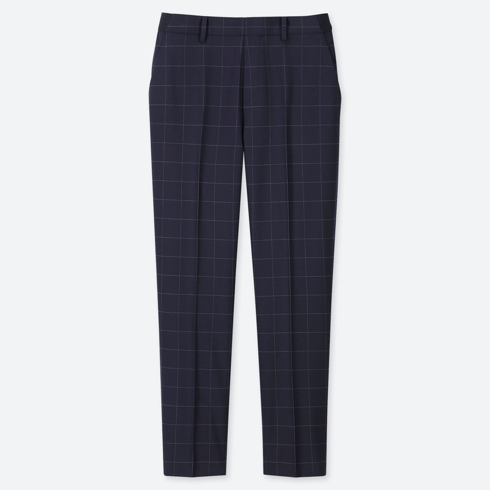 Uniqlo EZY Ankle Pants Navy Windowpane Size M